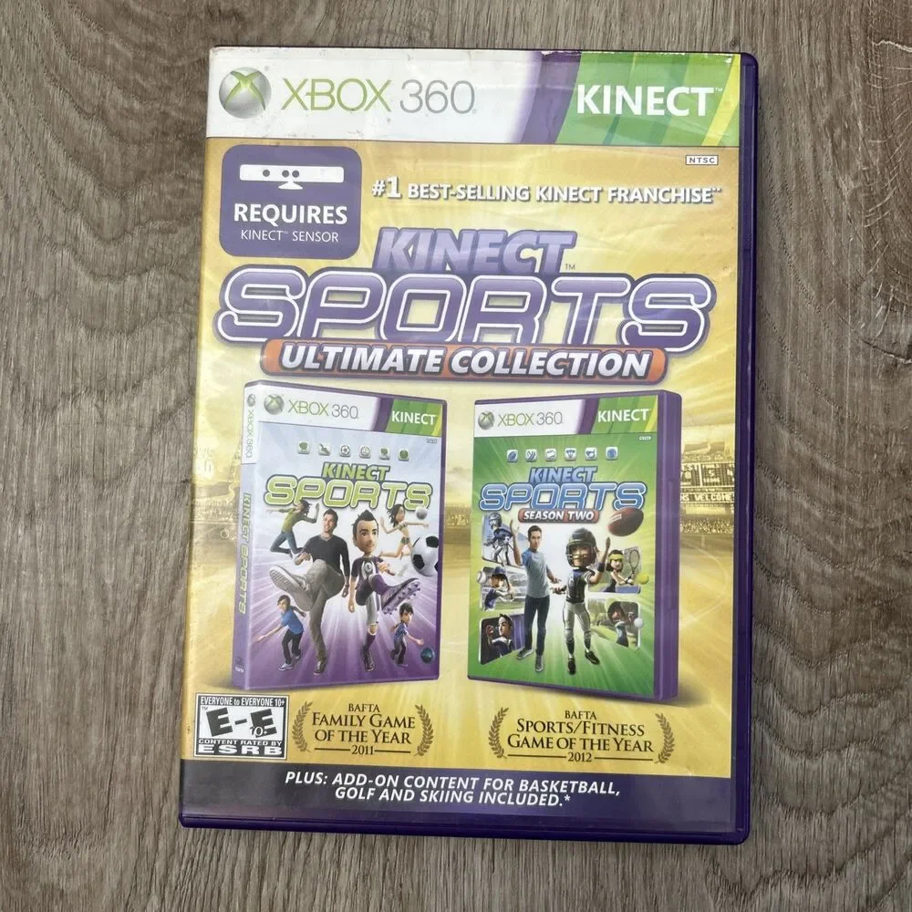 Microsoft Xbox 360 Kinect Sensor Bar 1414 with 2 Games Cord Bundle Tested Works